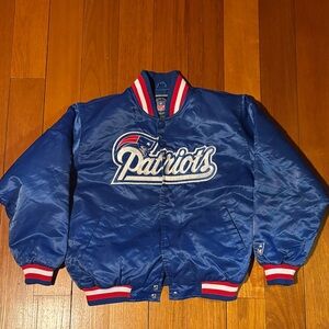 NFL Patriots Kids Blue satin Puffer Jacket